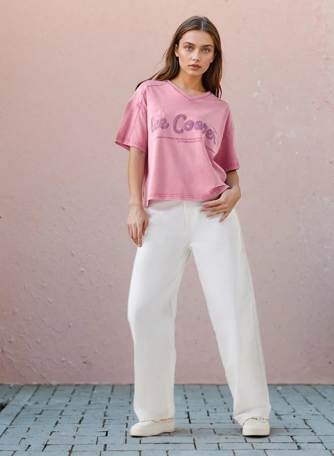 لي كوبر بنطلون جينز بقصّة باجي وزر إغلاق من لي كوبر