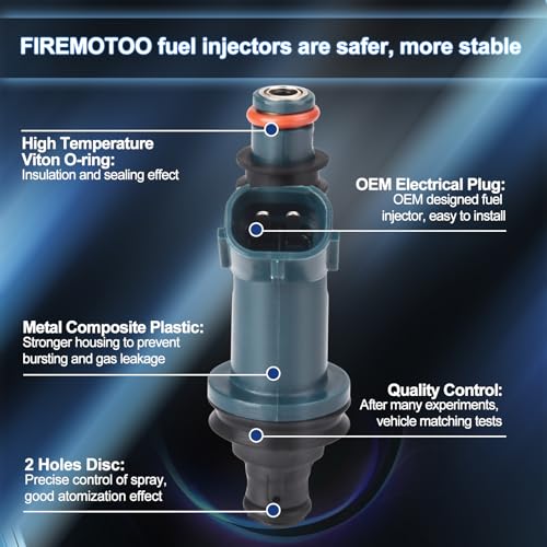 FIREMOTOO Fuel Injectors set of 6 Compatible with Toyota Avalon Camry Highlander Solara Sienna for Lexus ES300 RX300 30L V6 Replace 2325020020 2320920020 232090A010 84212235 2 Holes - Image 3