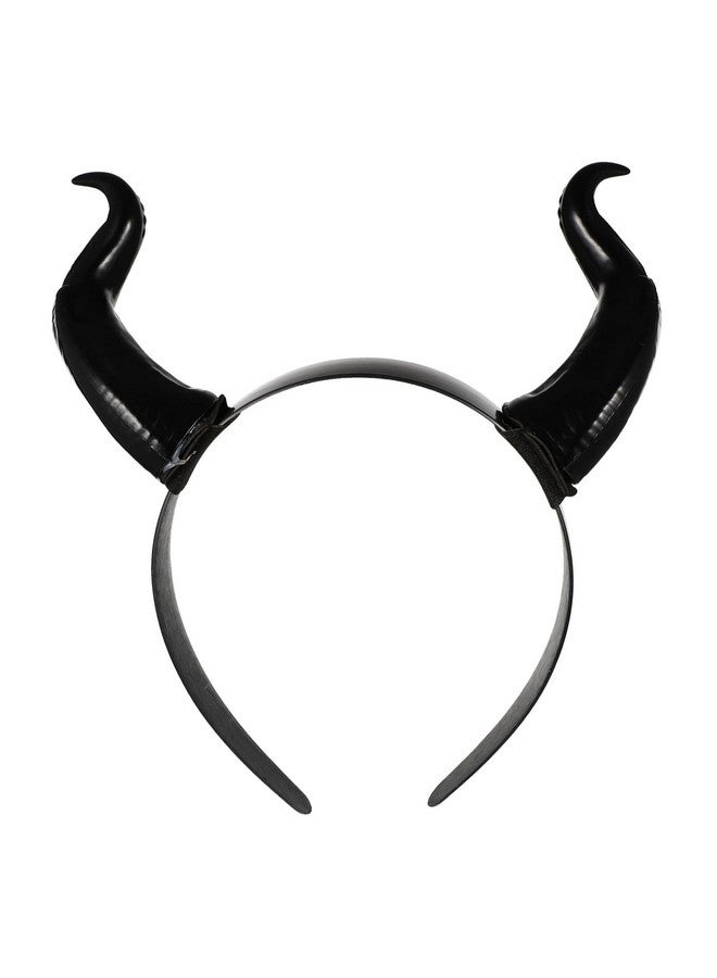 minkissy Gothic Ox Horn Hoop Black Party Horns Headpiece Halloween Cosplay Party Headband Costume Hair Accessory - Image 1