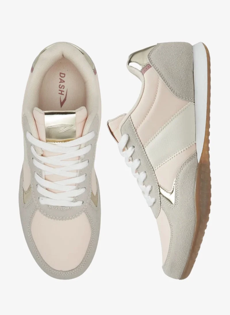 Dash Women's Colourblock Sports Shoes with Lace-Up Closure