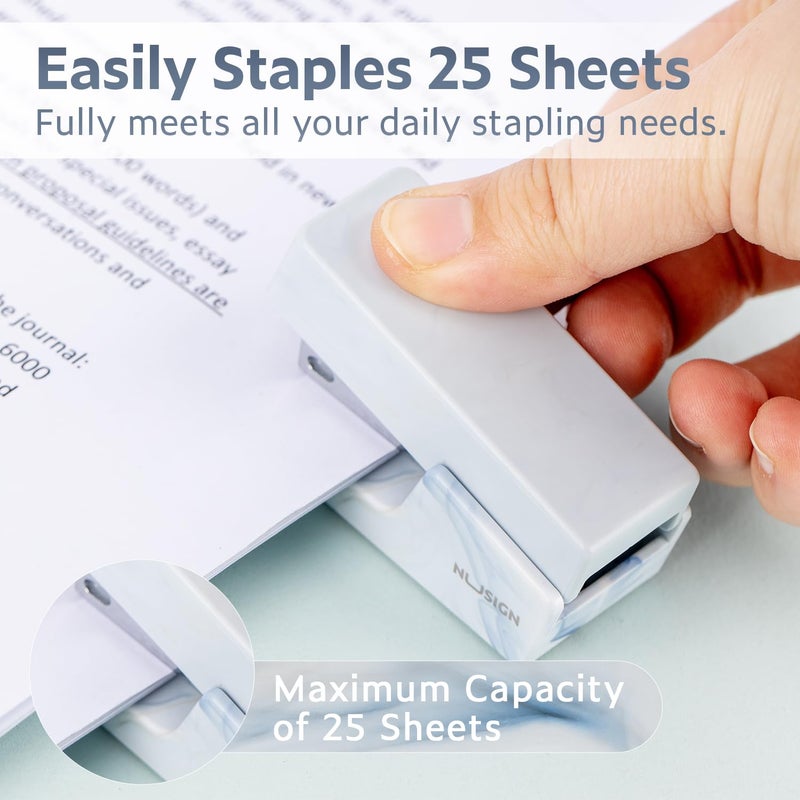 Nusign Mini Stapler With 830 Staples  Small Cute Desk Staplers  25 Sheet Capacity  Fluid Blue - Image 2