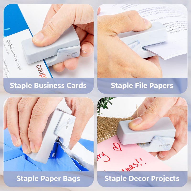 Nusign Mini Stapler With 830 Staples  Small Cute Desk Staplers  25 Sheet Capacity  Fluid Blue - Image 5