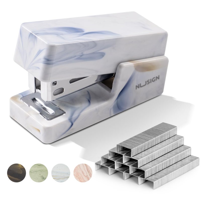 Nusign Mini Stapler With 830 Staples  Small Cute Desk Staplers  25 Sheet Capacity  Fluid Blue - Image 1