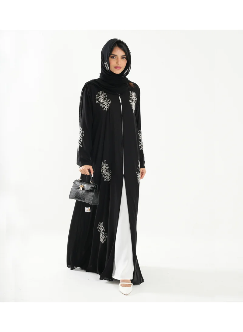 Rosette Abaya Abaya embroidered with silver