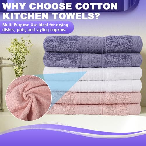 INFICRIME 6 Pack 100% Cotton Wash Cloth, 13x13 Inch Highly Absorbent and Soft Feel Fingertip Towels, Machine Washable Washcloths for Bathroom, （White, Blue, red） - Image 5