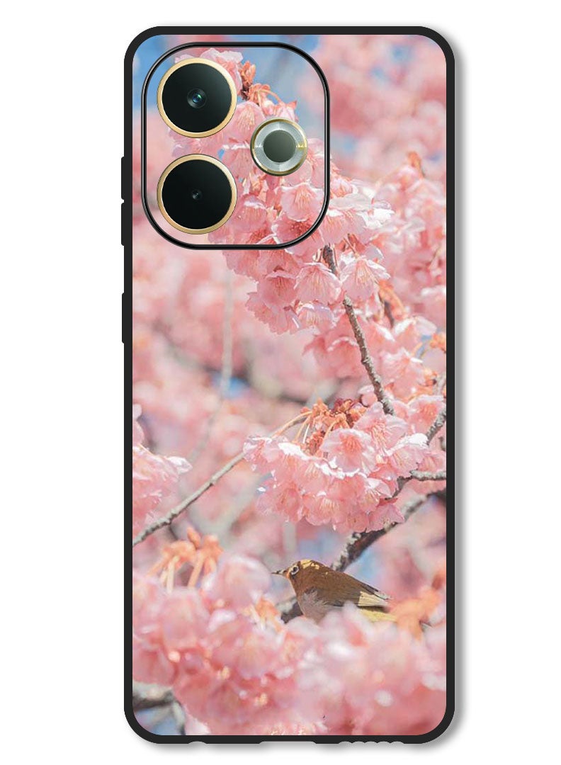 Theodor Case Compatible with Oppo A5 Pro Protection Shockproof Bumper Cover Pink flowers - Image 1