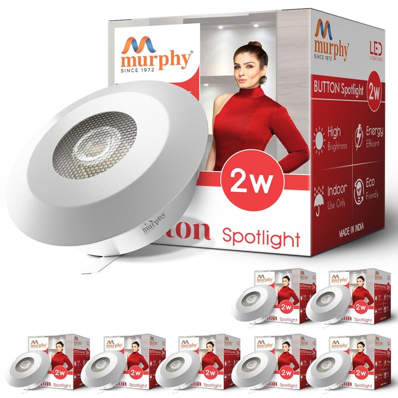 MURPHY مصباح LED دائري من ميرفي ضوء أبيض بارد 2 وات عبوة من 8 - Image 1