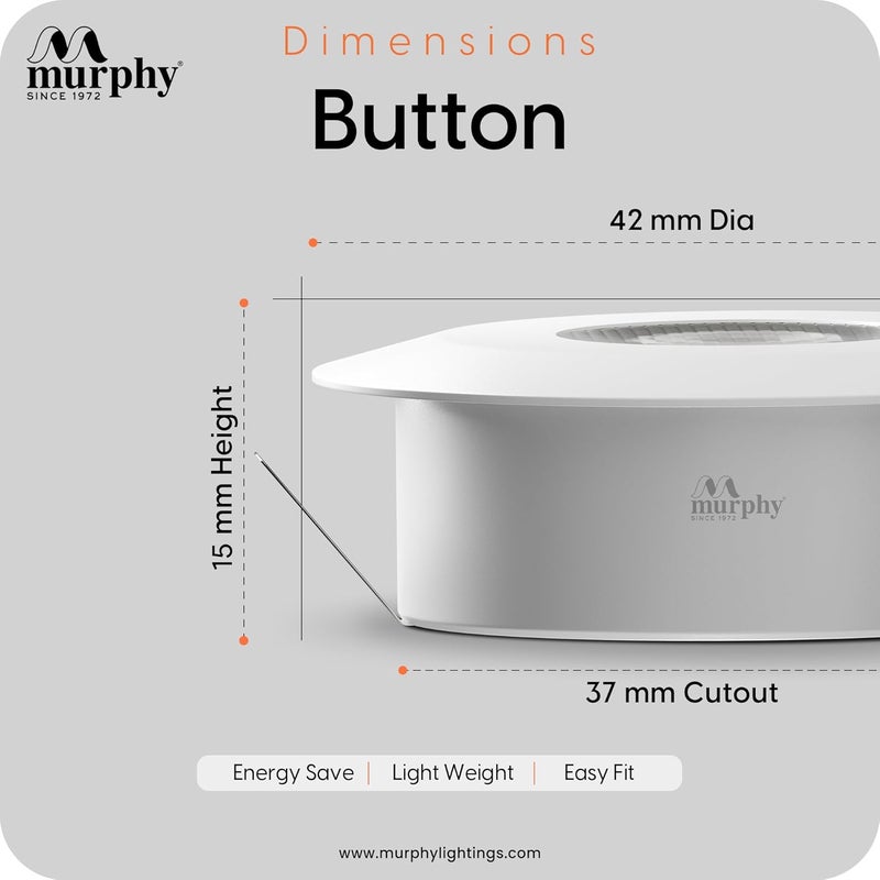 MURPHY مصباح LED دائري من ميرفي ضوء أبيض بارد 2 وات عبوة من 8 - Image 4