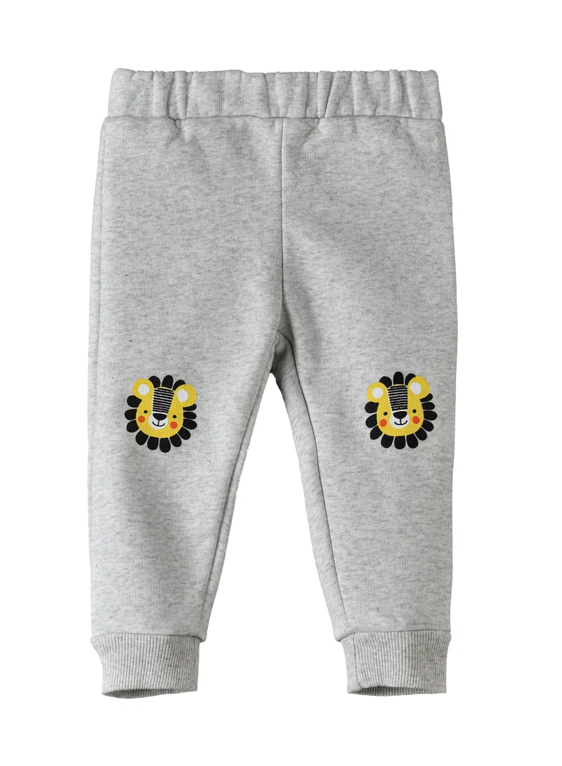 JAM Boys Grey Joggers with Lion Patches