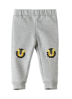 Boys Grey Joggers with Lion Patches