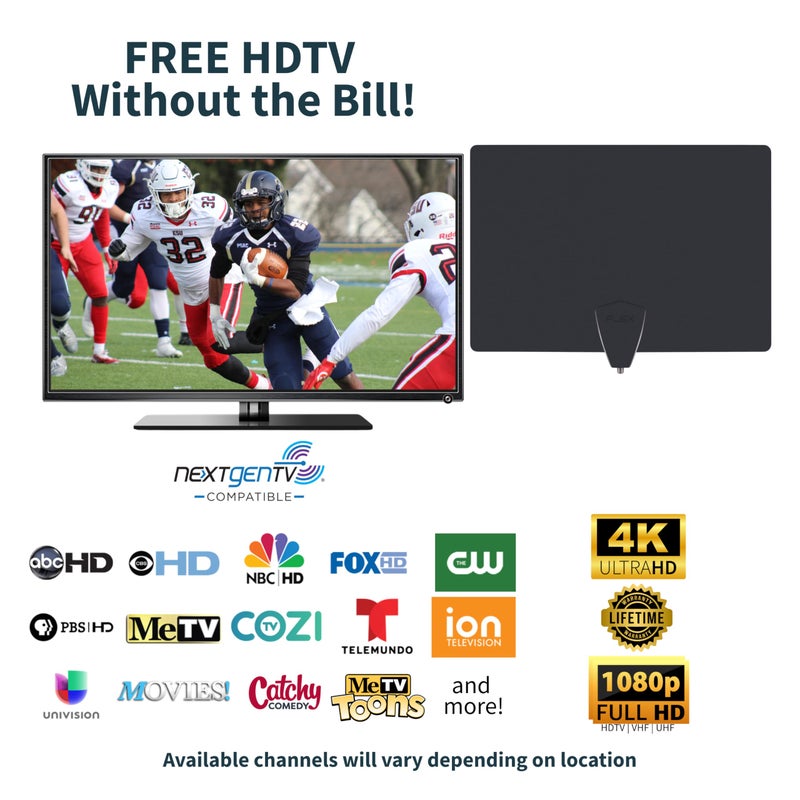 Antennas Direct ClearStream Flex Amplified Indoor TV Antenna, UHF VHF, Multi-Directional, Reversible, 50+ Mile Range â€“ w/Jolt Switch Amplifier - Image 2