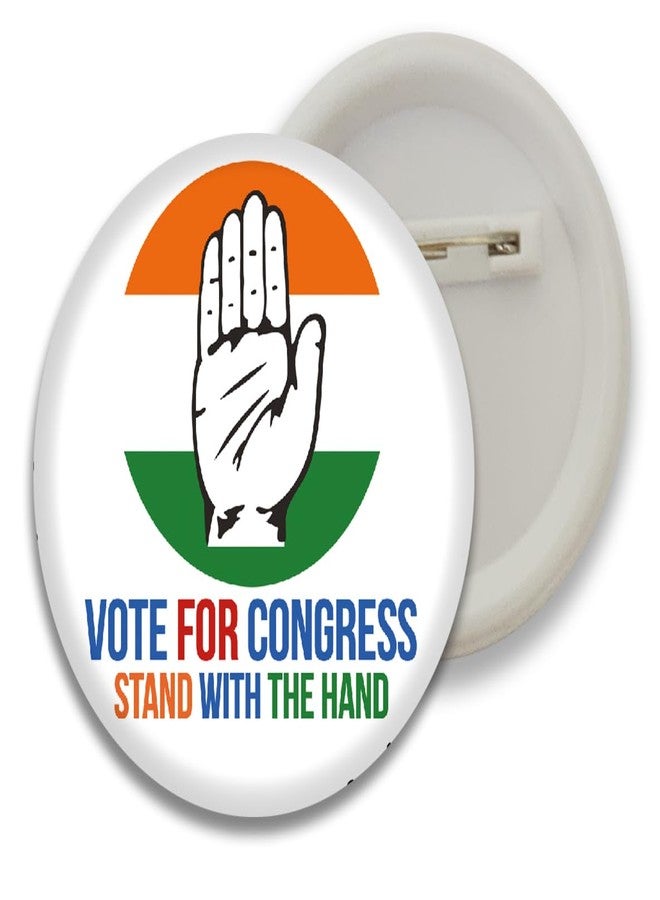 D2C Vote for Your Party Indian National Congress Election Badges Multicolor, 5+ Years, D1 (25 Pcs) - Image 1
