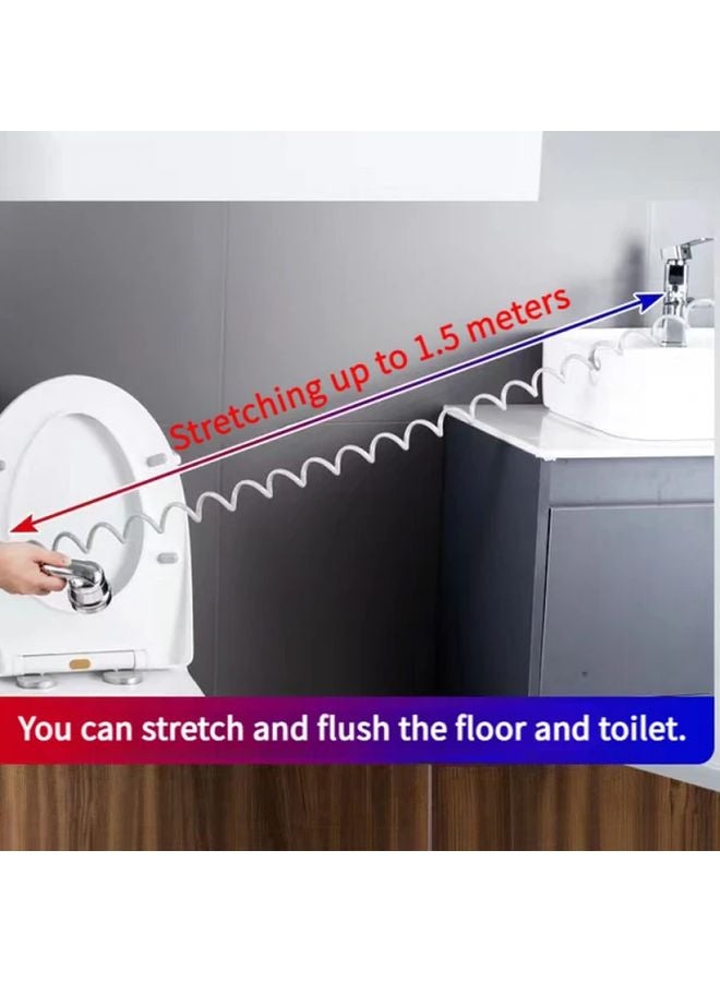 White Modern 3 Speed Adjustable Sink Faucet Sprayer Attachment Wall Mounted Extender - Image 5