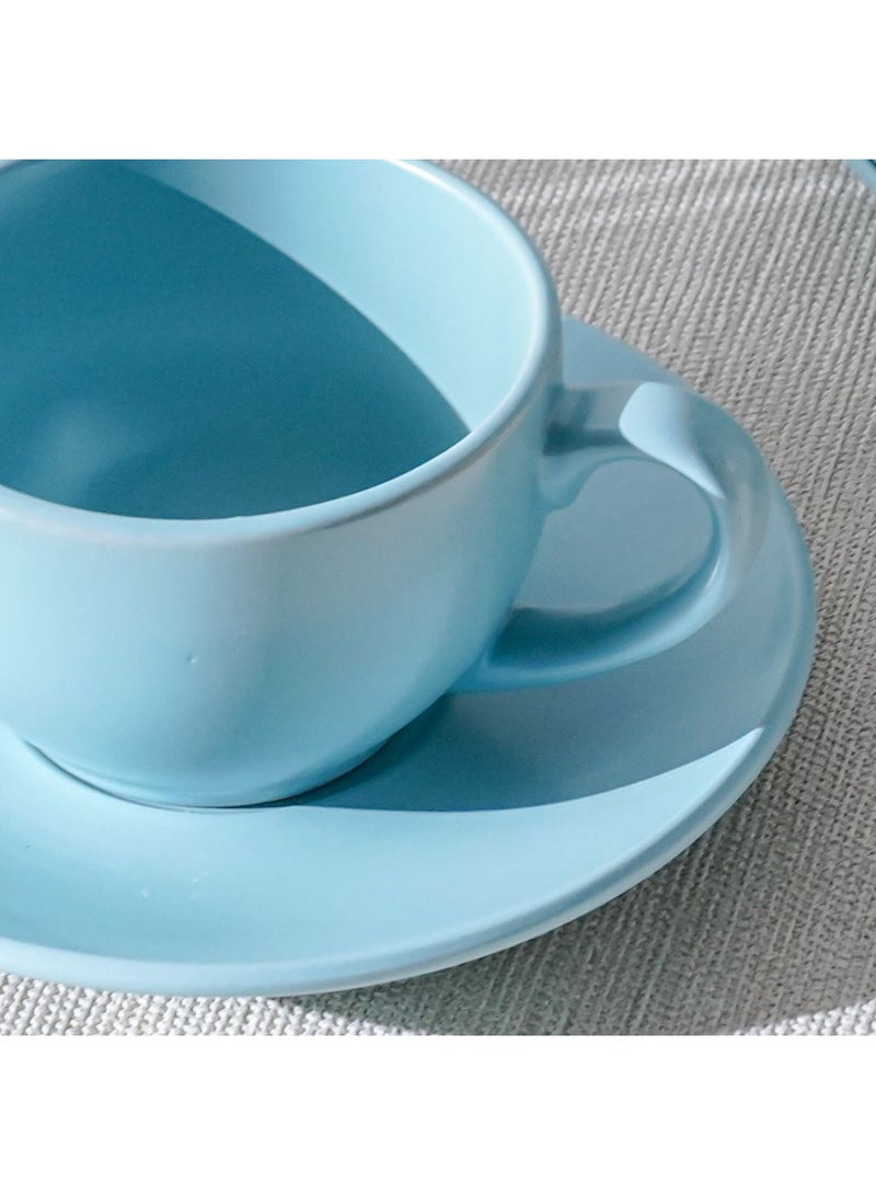 DANUBE HOME Apollo 8-Piece Stoneware Coffee Cup and Saucer Set – Elegant Tea Cups with Matching Saucers, Dishwasher & Microwave Safe, Perfect for Home, Office, or Gifting 250ml  - Image 3