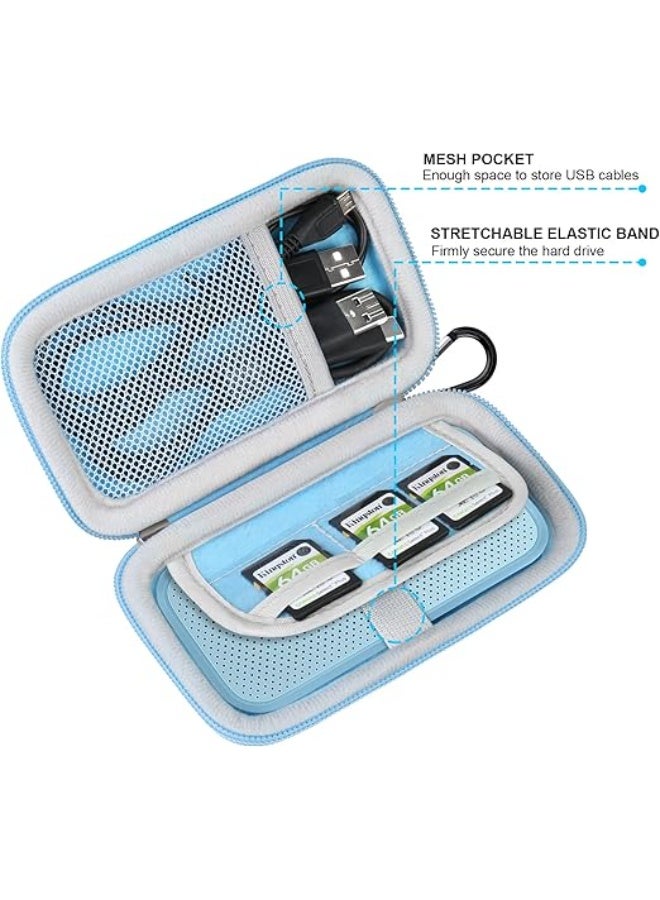 Lacdo Hard Carrying Case for SanDisk Extreme Pro/SanDisk Extreme Portable External SSD 500GB 1TB 2TB 4TB USB-C Solid State Drive EVA Shockproof Protective Storage Travel Bag, Sky Blue - Image 4