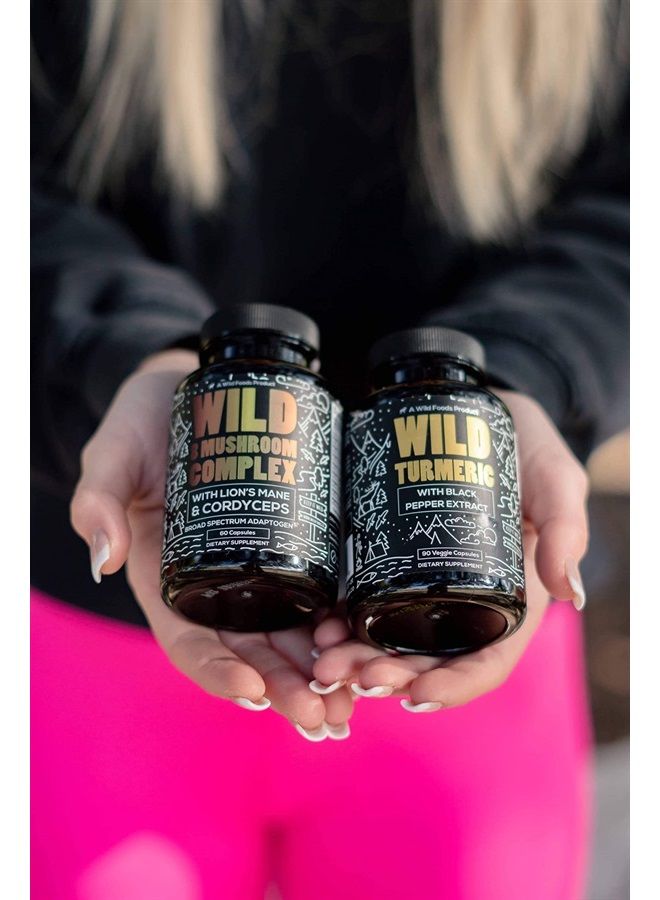 Wild Foods Premium Mushroom Complex Supplement | 8 Organic Mushrooms with Lions Mane Supplements for Immune Support | Natural Nootropic for Energy | 60 Capsules - Image 5