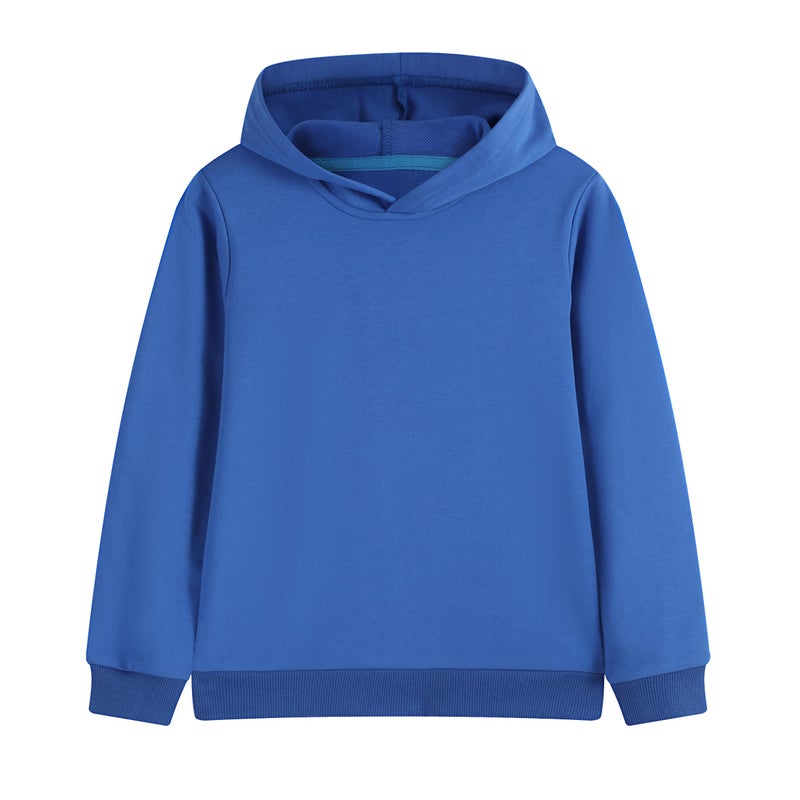 Phedrew Cotton Kids Hoodie Sweatshirt Midweight Long Sleeve Pullover Boys Girls Tops Clothes for Toddlers(Age 2-14) Blue - Image 1