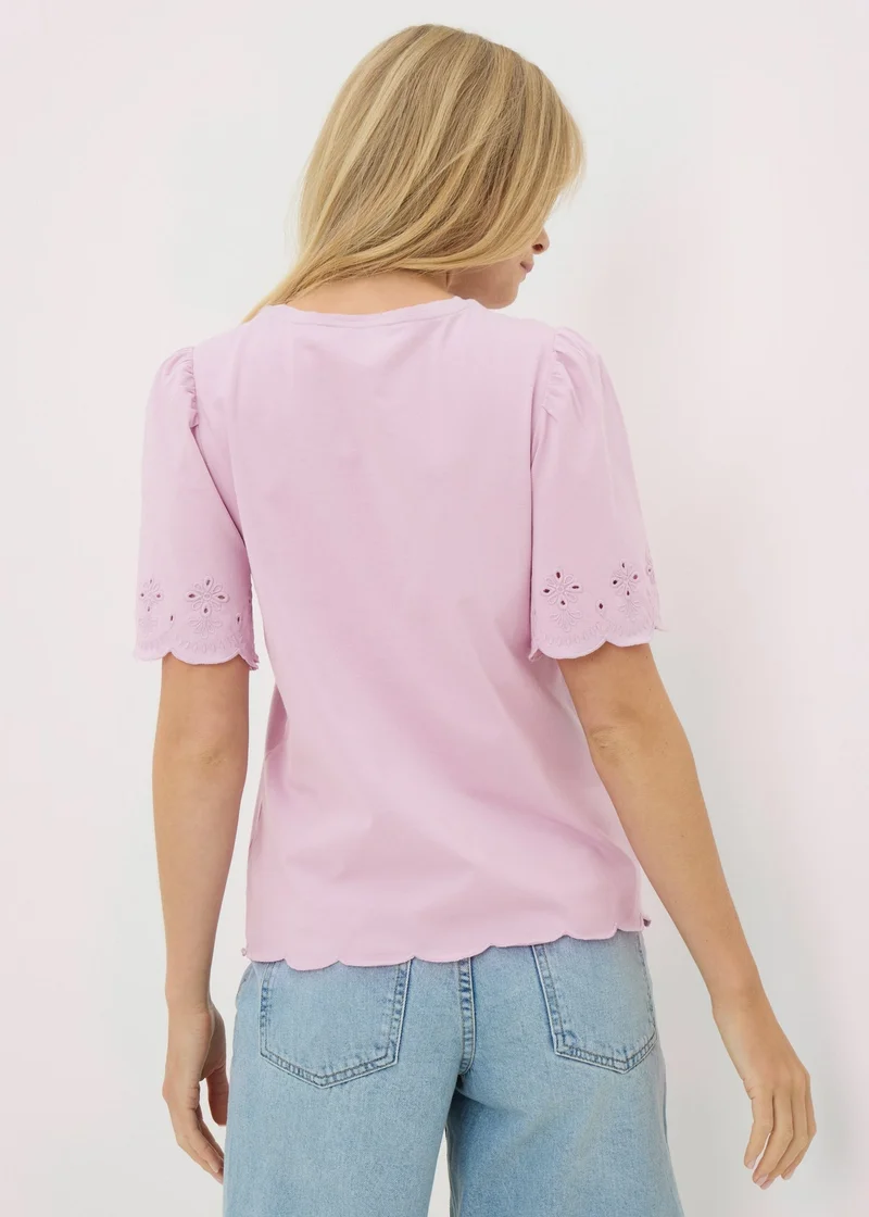 Matalan Lilac Floral Cut Out T-Shirt