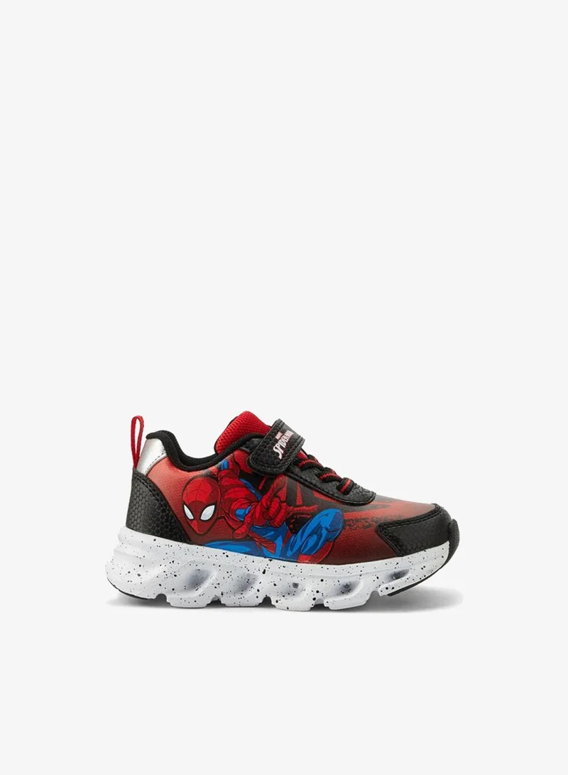 مارفل Boys Spider-Man Print Light-Up Ankle School Sneakers