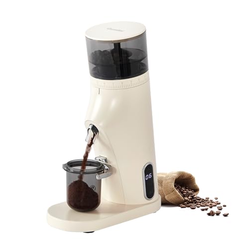 Gemilai Electric Conical Burr Coffee Grinder, Coffee Bean Grinder with Smart 60S Timer, 60 Precise Adjustable Grind Settings for Espresso, 2-12 Cup, Easy to Clean, Durable & Quiet, G9010B White - Image 1