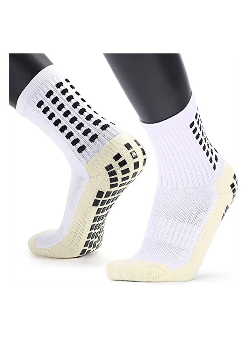 Generic - ELECDON 2 Pcs Unisex Non Slip Sport Soccer Socks, Breathable Comfortable Athletic Football Basketball Hockey Sports Grip Socks with Rubber Dots for Men and Women - Image 1
