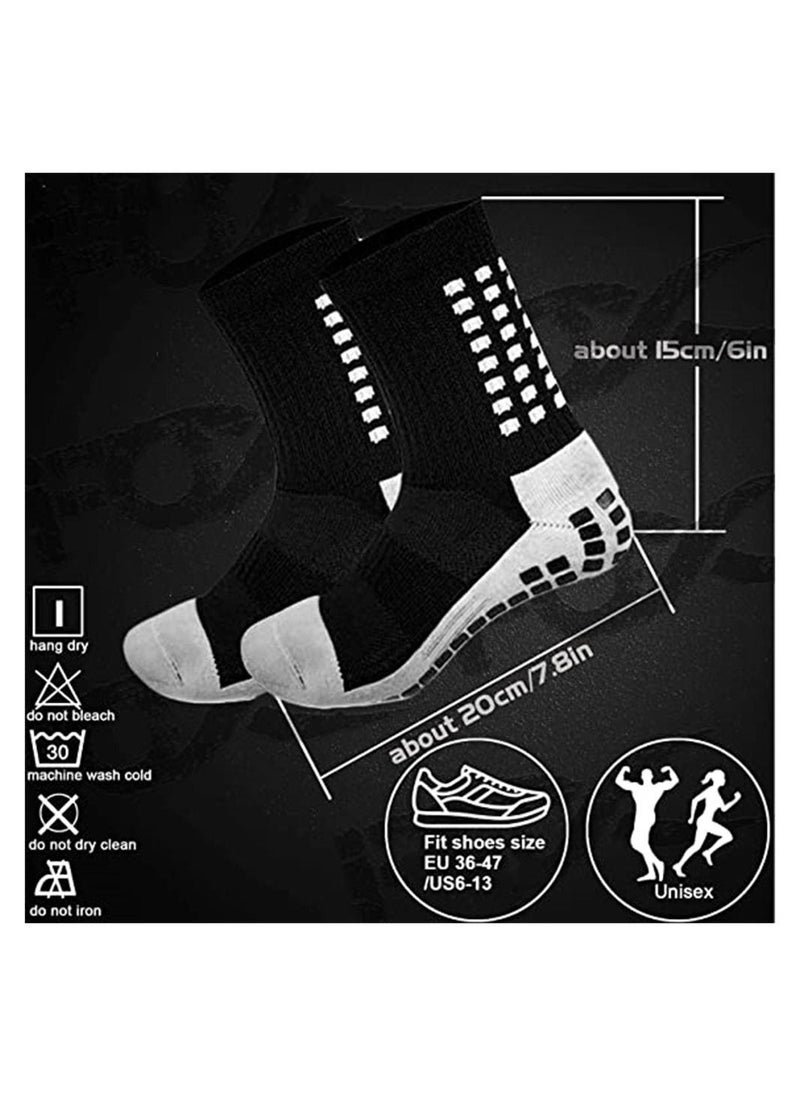 Generic - ELECDON 2 Pcs Unisex Non Slip Sport Soccer Socks, Breathable Comfortable Athletic Football Basketball Hockey Sports Grip Socks with Rubber Dots for Men and Women - Image 1