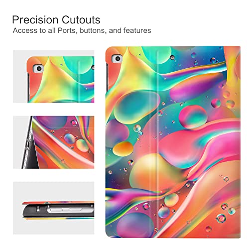 Vimorco Slim Case for iPad 5th/6th Generation 9.7 inch 2017/2018,for iPad Air 1/2, Shockproof PU Leather Adjustable Stand Cover for Apple iPad 5/6 Gen, Colorful Bubbles - Image 3