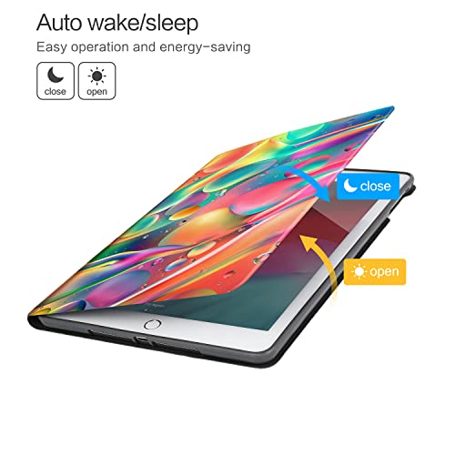 Vimorco Slim Case for iPad 5th/6th Generation 9.7 inch 2017/2018,for iPad Air 1/2, Shockproof PU Leather Adjustable Stand Cover for Apple iPad 5/6 Gen, Colorful Bubbles - Image 5