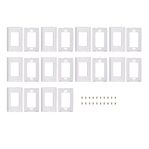 Ciuouient 80301SW Screwless WallplateWall plate10 Sets Compatible with 1Gang Decora Plus Wallplate Screwless SnapOn Mount10Pack Whitewith mounting base screws - Image 1