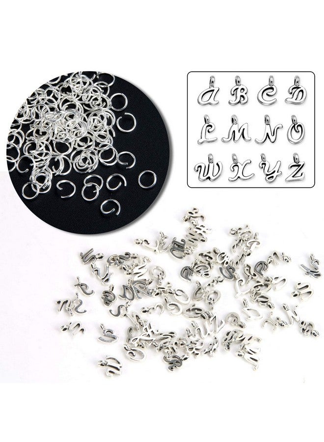 SANNIX 156Pcs/6 Sets Abc Letter Charms Mini A-Z Alphabet Bracelet Necklace Pendants With 200Pcs Open Jump Rings For Diy Jewelry Making - Image 2