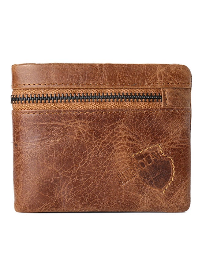 Y&D Zipper Detail Leather Wallet Light Brown  - Image 1