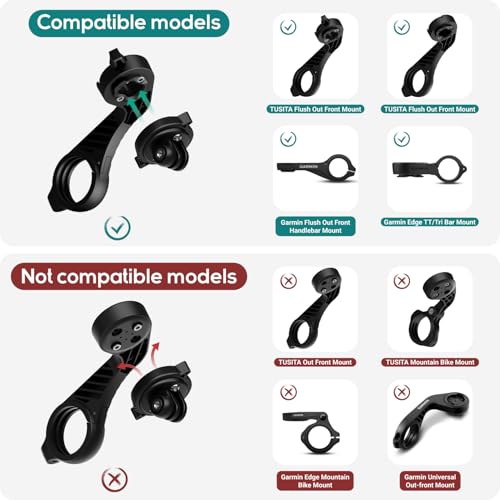 TUSITA محول جبل فليانج مع ربع دوران من توسيطا - متوافق مع جبل جارمن فلاش أوت-فرونت - Image 3