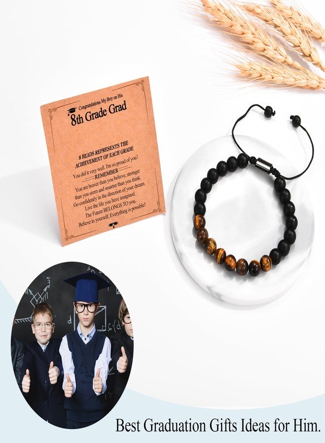 FIEEFX 8th Grade Graduation Gifts for Boys 2026 Middle School Eighth Grade Graduation Gifts Beaded Bracelets Jewelry with Graduation Card for Boys Him Son Grandson Nephew Friends - Image 2