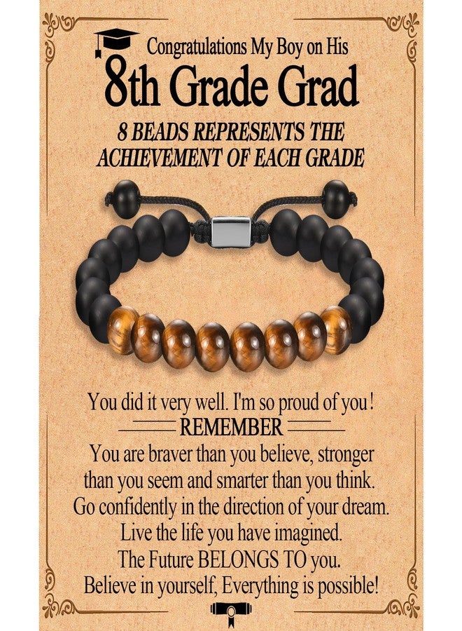 FIEEFX 8th Grade Graduation Gifts for Boys 2026 Middle School Eighth Grade Graduation Gifts Beaded Bracelets Jewelry with Graduation Card for Boys Him Son Grandson Nephew Friends - Image 1