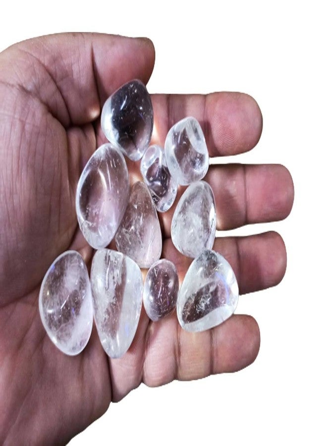 Aldomin® Natural Energized Clear Quartz Tumbled Stones - Natural Master Healer Crystals for Clarity, Energy Amplification, & Manifestation (Set Of 5 Pieces) - Image 5