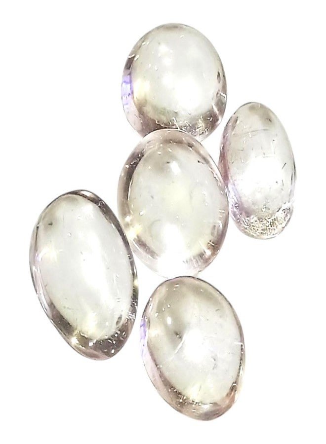Aldomin® Natural Energized Clear Quartz Tumbled Stones - Natural Master Healer Crystals for Clarity, Energy Amplification, & Manifestation (Set Of 5 Pieces) - Image 1