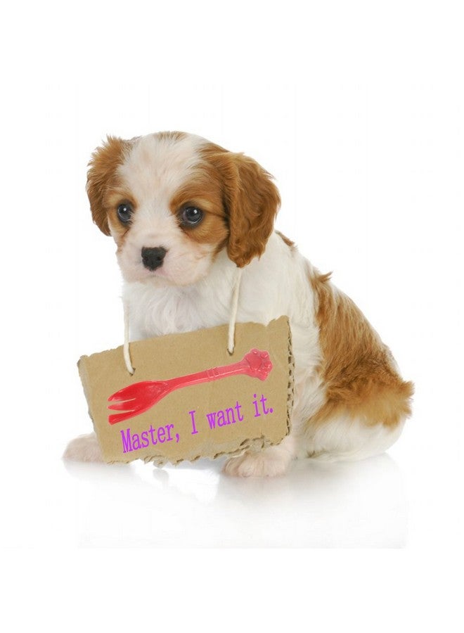 Kunhe Pet Dog Cat Feeding Scooping Can Tin Food Fork Mixing Spoon Red 7.48Inch - Image 5