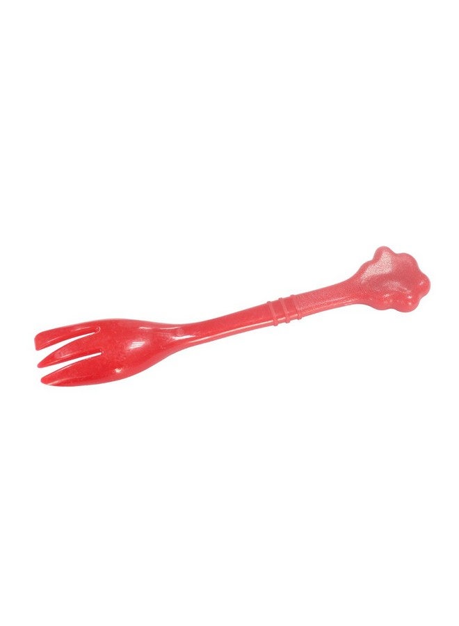 Kunhe Pet Dog Cat Feeding Scooping Can Tin Food Fork Mixing Spoon Red 7.48Inch - Image 2