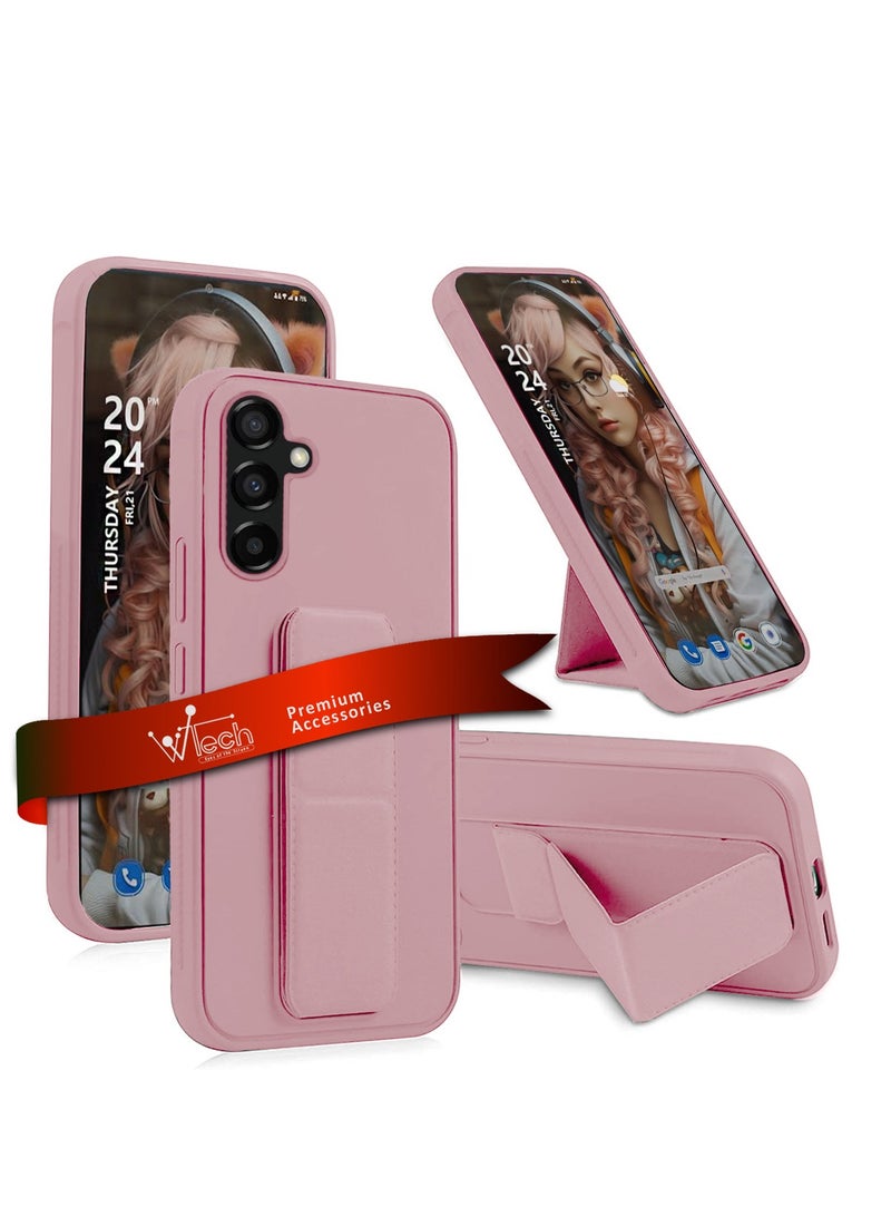 Wtech Hand Grip And Multi Stand Magnetic Car Mount Kickstand Finger Strap Case Cover For Samsung Galaxy S24 5G 2024 Pink - Image 1