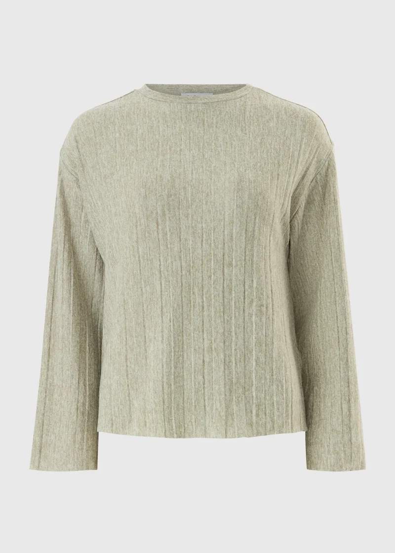 ماتلان Ribbed Open Neck Sage Top