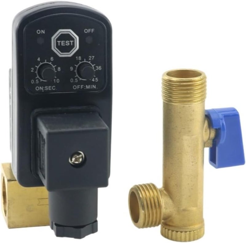 1/2" DN15 220V/12V/24V Brass Electronic Drain Solenoid Valve Auto Timer(Split-Body Type,110V) - Image 1