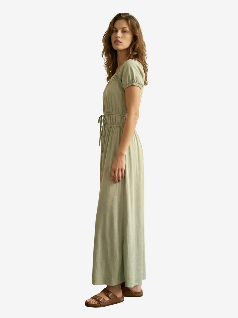 MY FASHION MY FASHION Square-Neck Maxi Dress With Tie Detail