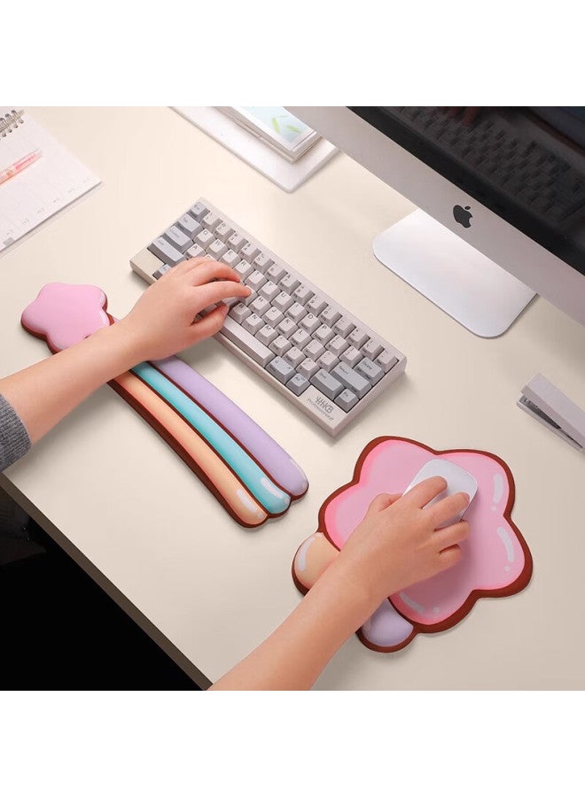Kpte Colorful Star Silicone Wrist Rest Memory Foam Keyboard Palm Support Office Mouse Pad Cute Girls - Image 4