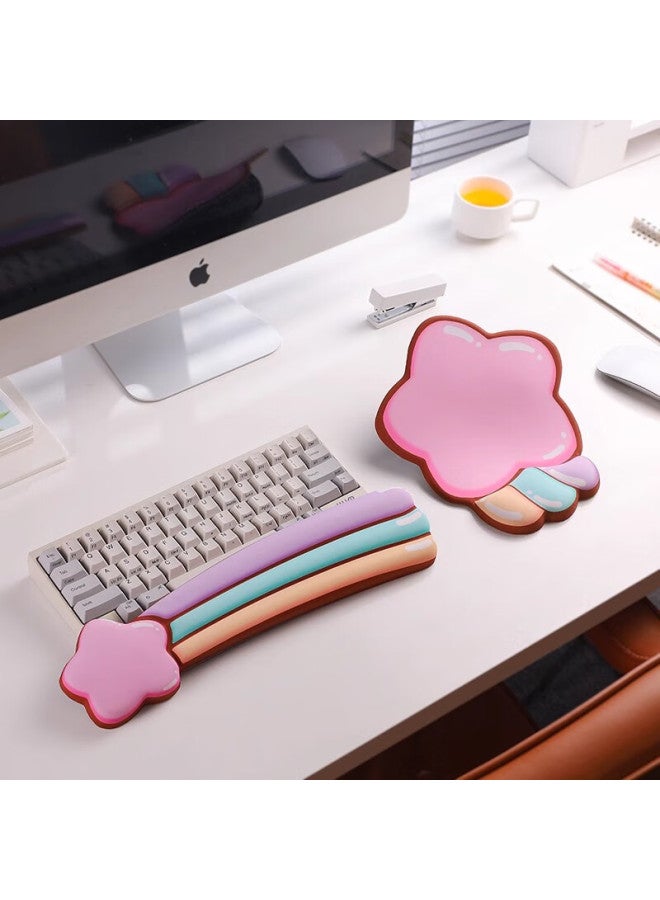 Kpte Colorful Star Silicone Wrist Rest Memory Foam Keyboard Palm Support Office Mouse Pad Cute Girls - Image 3