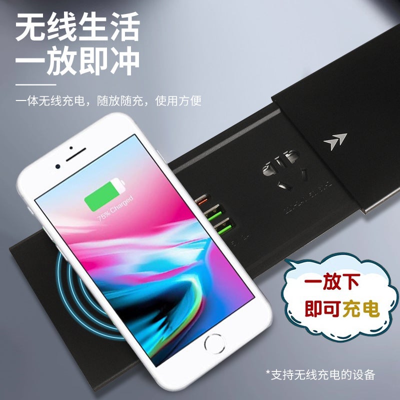 Office Desktop Embedded Socket Multi-Function Wire Box Panel Conference Table Hidden Slide Usb Wireless Charging - Image 4