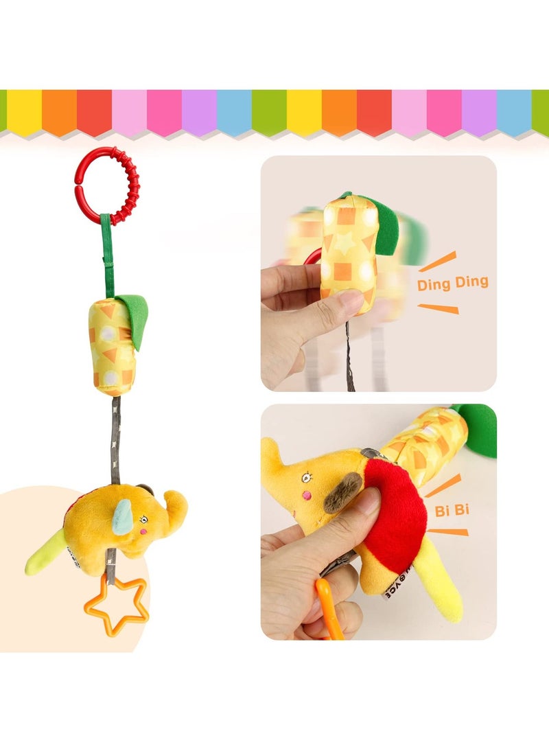KASTWAVE Baby Soft Hanging Rattle,Car Seat Hanging Bell Adorable Animal Infant Play Music Crib Toy Carseat Rattles Educational Toysfor Babies Boys and Girls 3 6 9 to 12 Months 4 Pack - Image 2