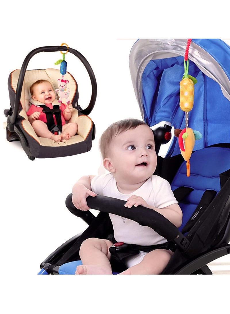 KASTWAVE Baby Soft Hanging Rattle,Car Seat Hanging Bell Adorable Animal Infant Play Music Crib Toy Carseat Rattles Educational Toysfor Babies Boys and Girls 3 6 9 to 12 Months 4 Pack - Image 5