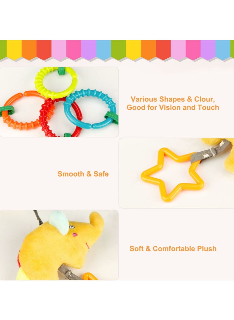 KASTWAVE Baby Soft Hanging Rattle,Car Seat Hanging Bell Adorable Animal Infant Play Music Crib Toy Carseat Rattles Educational Toysfor Babies Boys and Girls 3 6 9 to 12 Months 4 Pack - Image 3