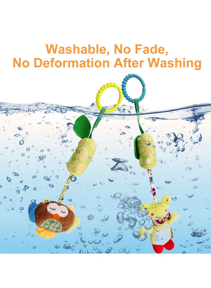 KASTWAVE Baby Soft Hanging Rattle,Car Seat Hanging Bell Adorable Animal Infant Play Music Crib Toy Carseat Rattles Educational Toysfor Babies Boys and Girls 3 6 9 to 12 Months 4 Pack - Image 4