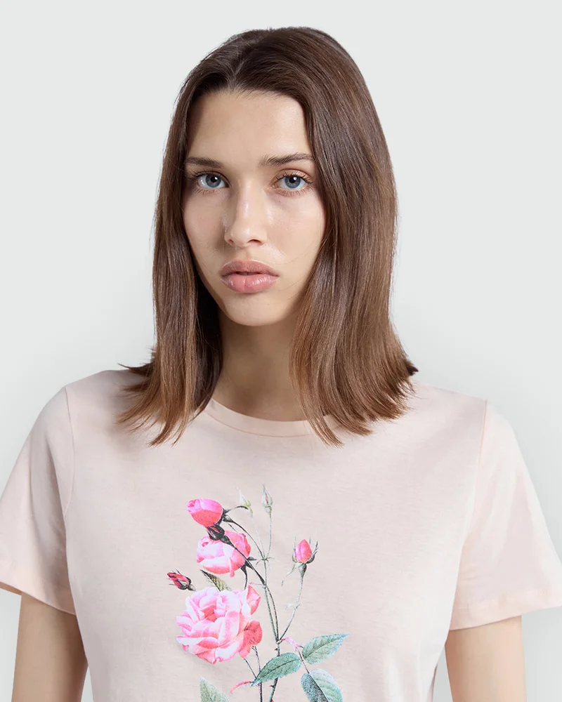 Ovs Light Pink Graphic Tee By Woman